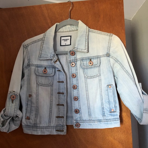 Denim cropped jacket - Picture 1 of 3